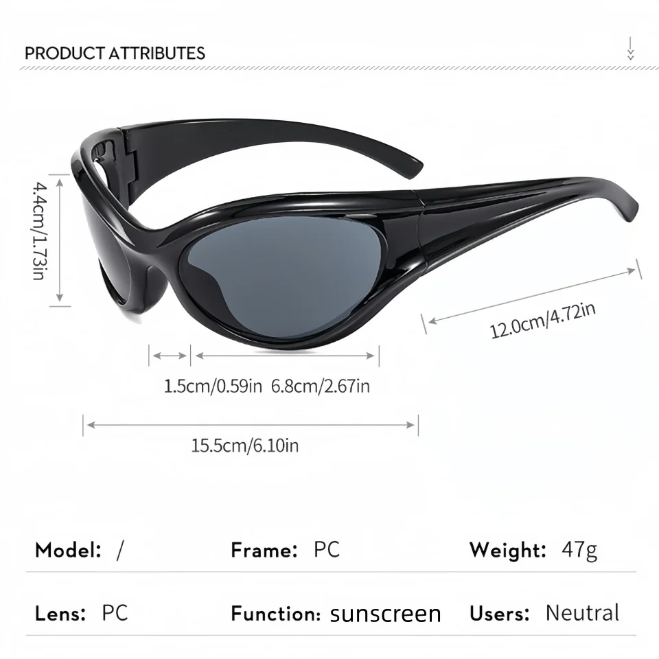 Avant Garde Streamlined Frame Neutral Outdoor Fashion Cycling Hiking Windproof Sand Proof Sun Protection Sports Sunglasses UV400