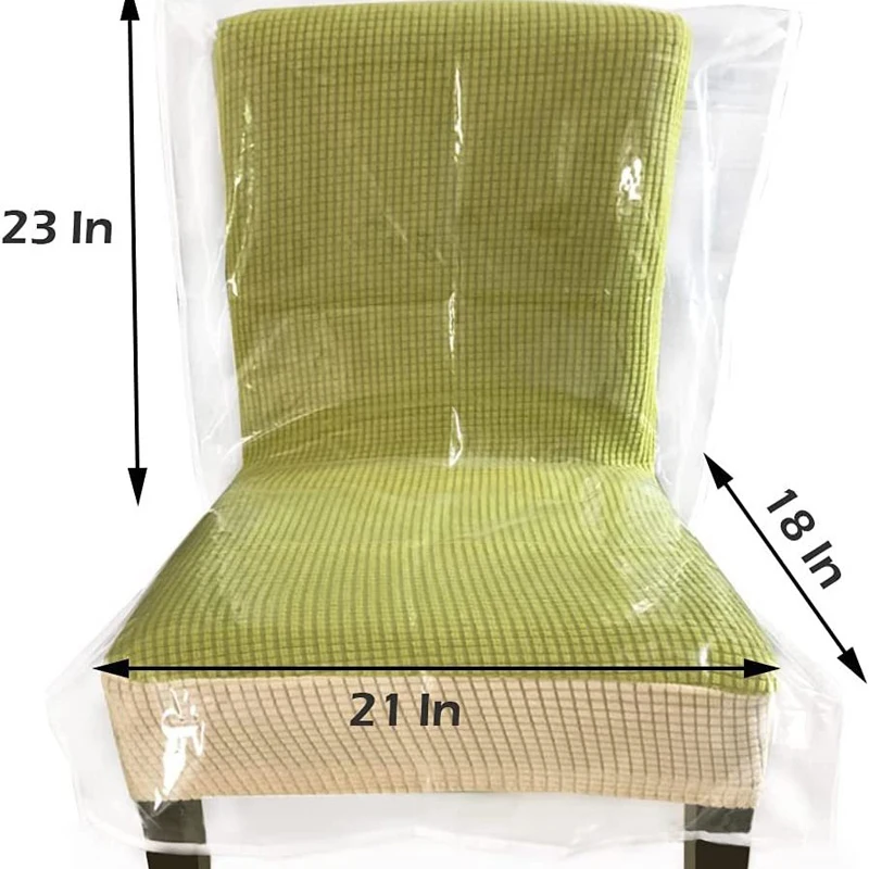 Transparent Plastic Chair Cover Protective Cover PVC Dining Chair Cover Universal Waterproof Oil-proof Anti Scratch Chair Cover
