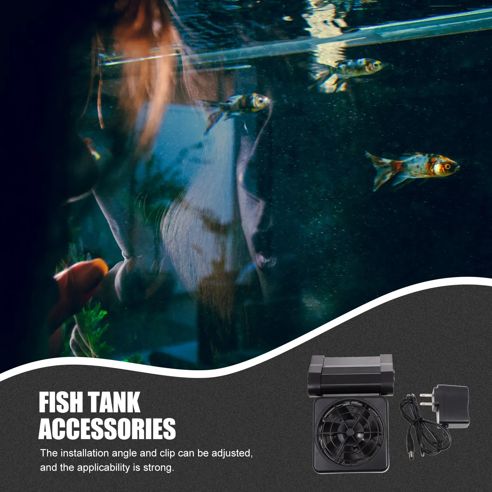 

Fish Tank Cooling Fan Adjustable Aquarium Cooler Shrimp Tank Chiller Simple Operation Safety Design Aquarium Accessories