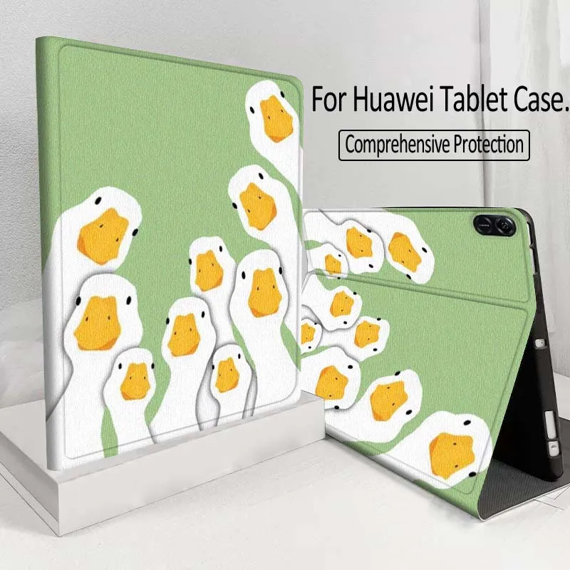 

Cartoon Anime Duck Cute For Huawei MatePad M5 T5 SE 11 Pro Honor Tab 5 V7 V8 X9 GT 10.1 10.8 Inch Tablet Case