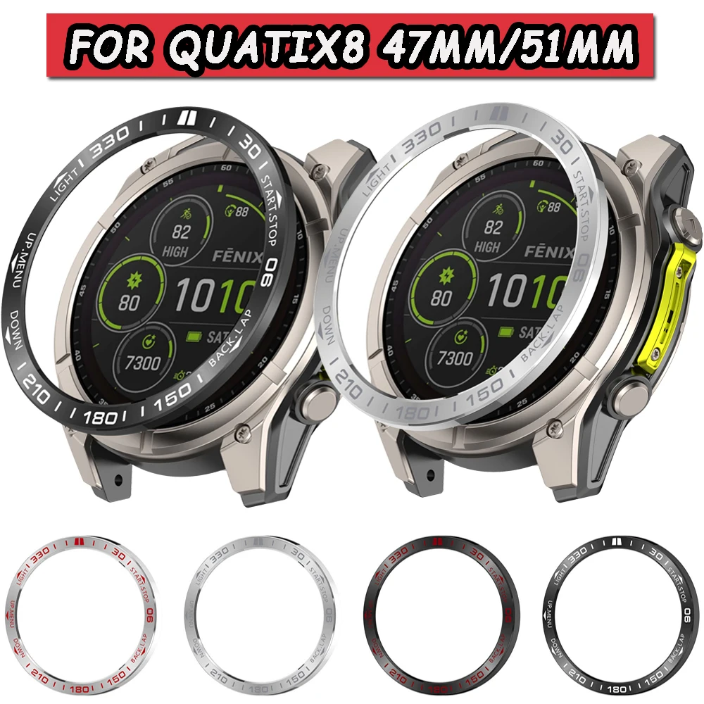 Watch Bezel Ring For Garmin Quatix8 47MM 51MM Steel Protecive Cases Dial Scale Speed Cover For Garmin Quatix 8 Protector Shell