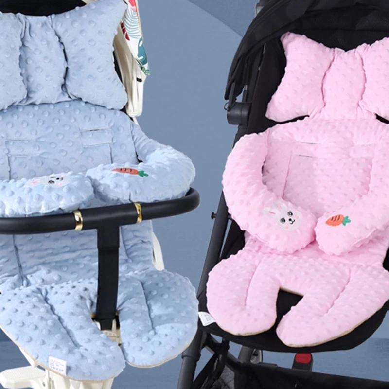 Baby Stroller Cushion Anti Skid Baby Car Liner Embroidery Support Pad for Toddler Baby Pram Carriage Cushion