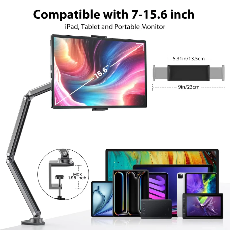 Portable folding iPad tablet stand desktop lazy person aluminum alloy cantilever support bracket phone stand bed bedside univers