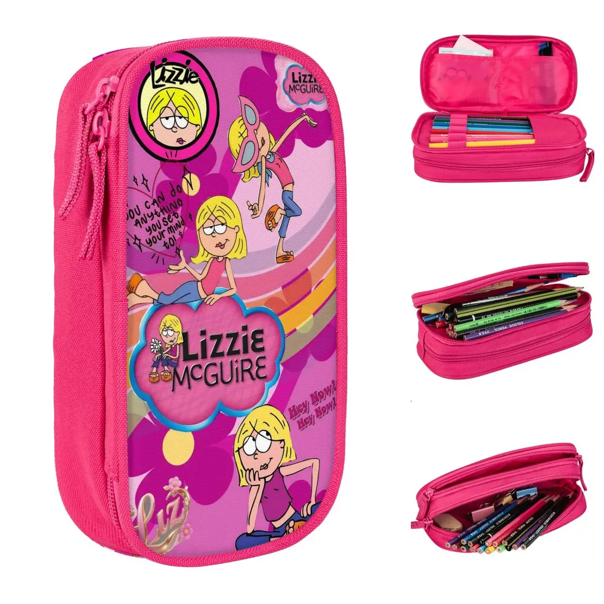 

Lizzies Cartoon McGuires Pencil Case Pen Bags Kids Big Capacity School Supplies Zipper Pencilcases