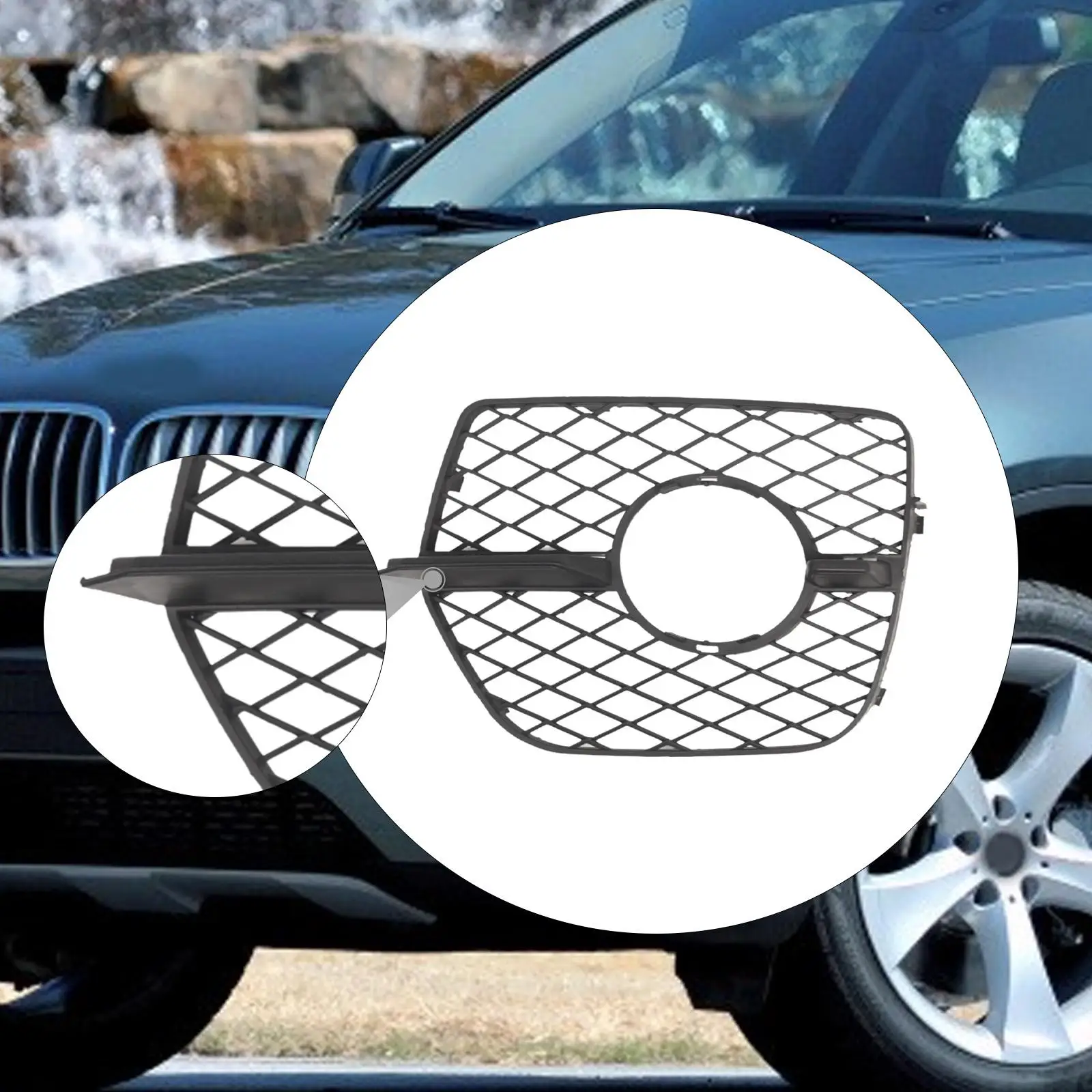 

Передняя левая противотуманная фара, открытая решетка передних противотуманных фар, 51117176277, стильная прочная крышка решетки автомобиля для E71 x6