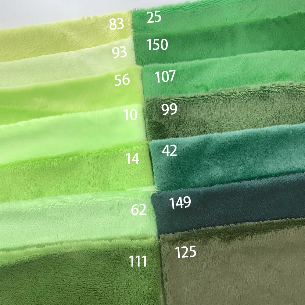 5mm Short Plush Green Color Series Soft Fabric for High Density Handmade Cotton Doll Hair DIY Velvet Cloth Sewing Material