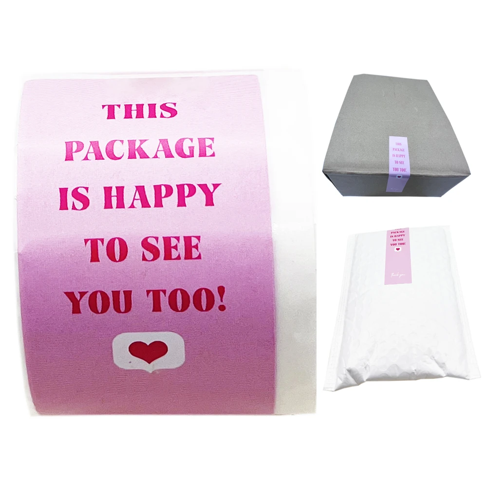 Custom Printing Pink Thank You Stickers Adhesive Packaging Logo Labels Box Seal Label Decoration Sticker