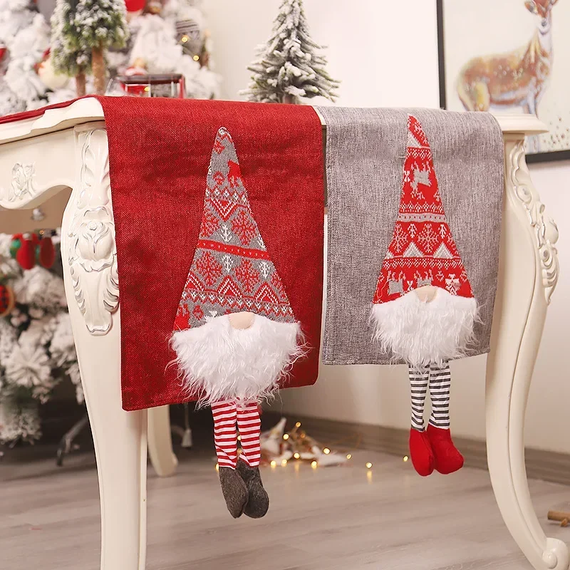 Christmas Table Runner Faceless Doll Forester Xmas Party Decor Table Runners For Home Xmas Ornaments Happy New Year 2024 Navidad