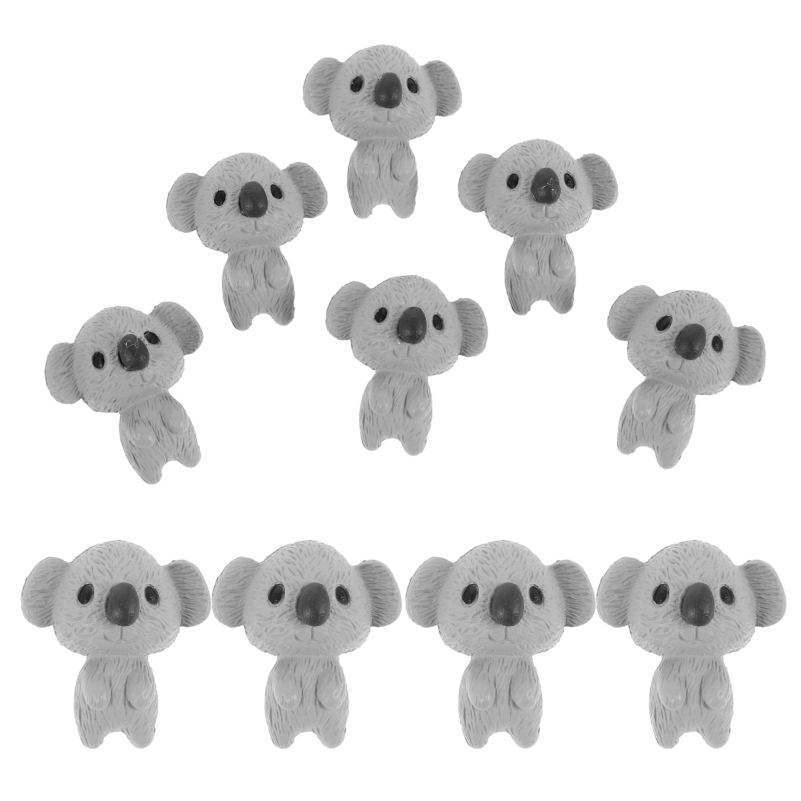 10pcs Cute Mini Koala Bear Resin Keychain Attachments Portable Miniature Animal Decorations For Home Garden Micro Landscape Tiny