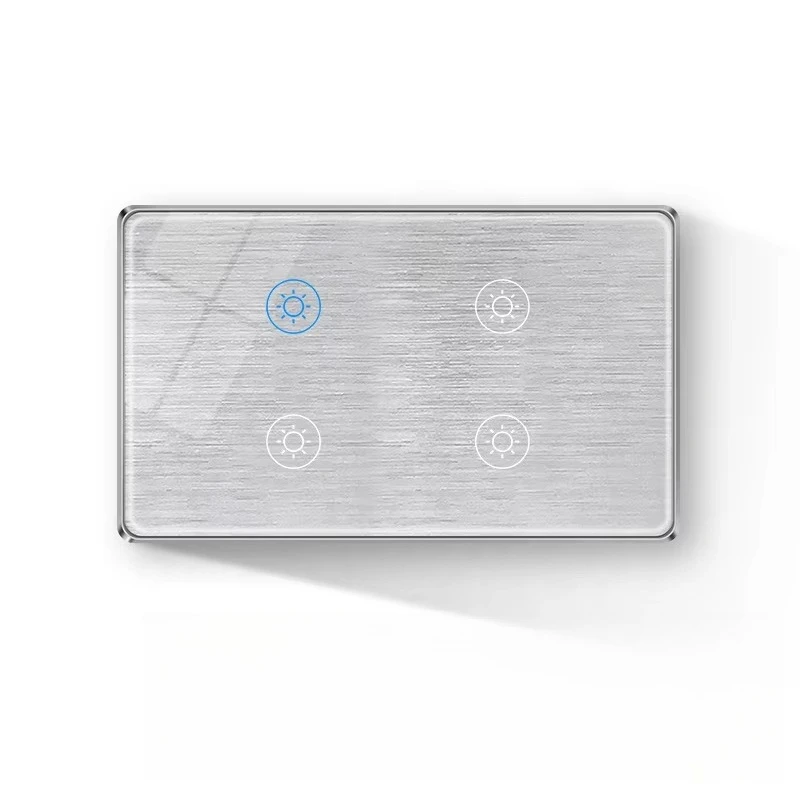 

Factory for Smart Home Zigbee 4 Gang Smart Life 10A Wireless Remote APP Control Touch LED Light Switch US Design