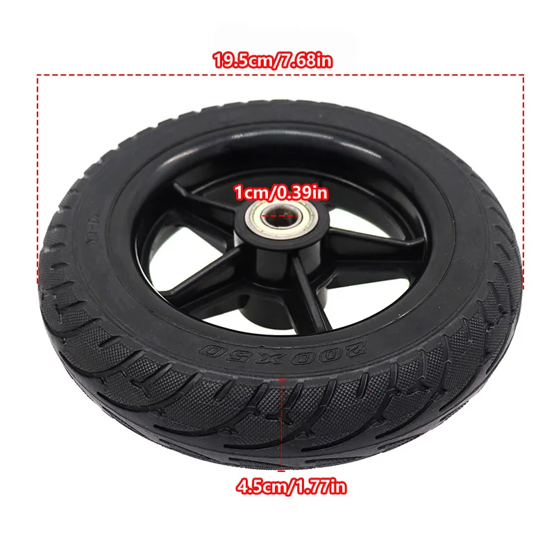 NewRear Wheel With Tire Assembly for Ninebot ES1 ES2 ES4 Electric Scooter 8 Inch 200x50 Solid Tire Plastic Hub Replacement Parts view 2