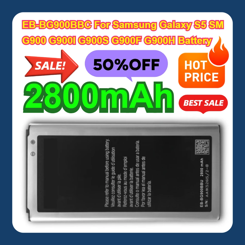 

EB-BG900BBC For Samsung Galaxy S5 SM G900 G900I G900S G900F G900H Battery 2800mAh