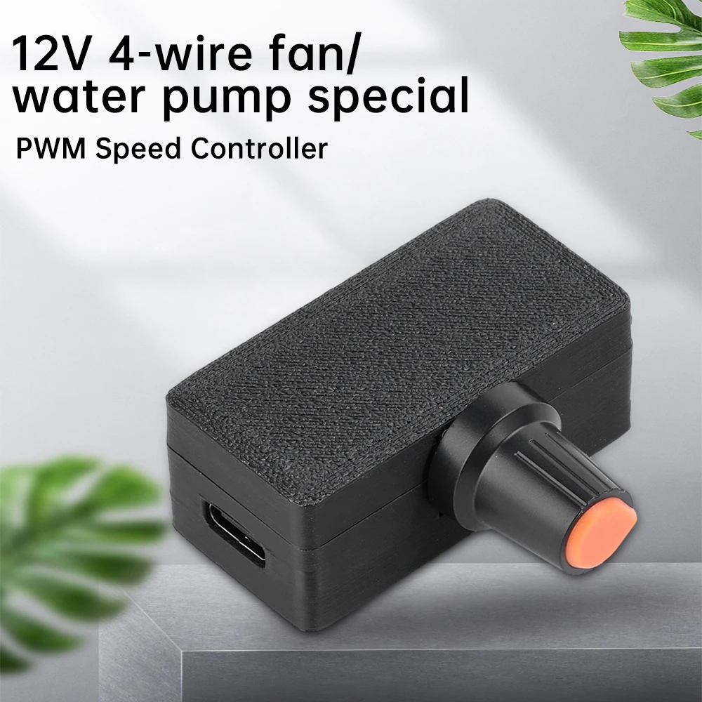 36W 4-Pin Fan Speed Controller PWM Pulse Width Modulation DC Motor Controller DIY Heatsink Control Switch Type C Interface