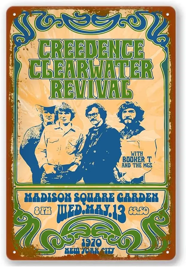 Creedence Clearwater Revival 1970 Poster Vintage Metal Aluminium Sign Tin Sign-Home Decor Garage Man Cave Wall Art 12