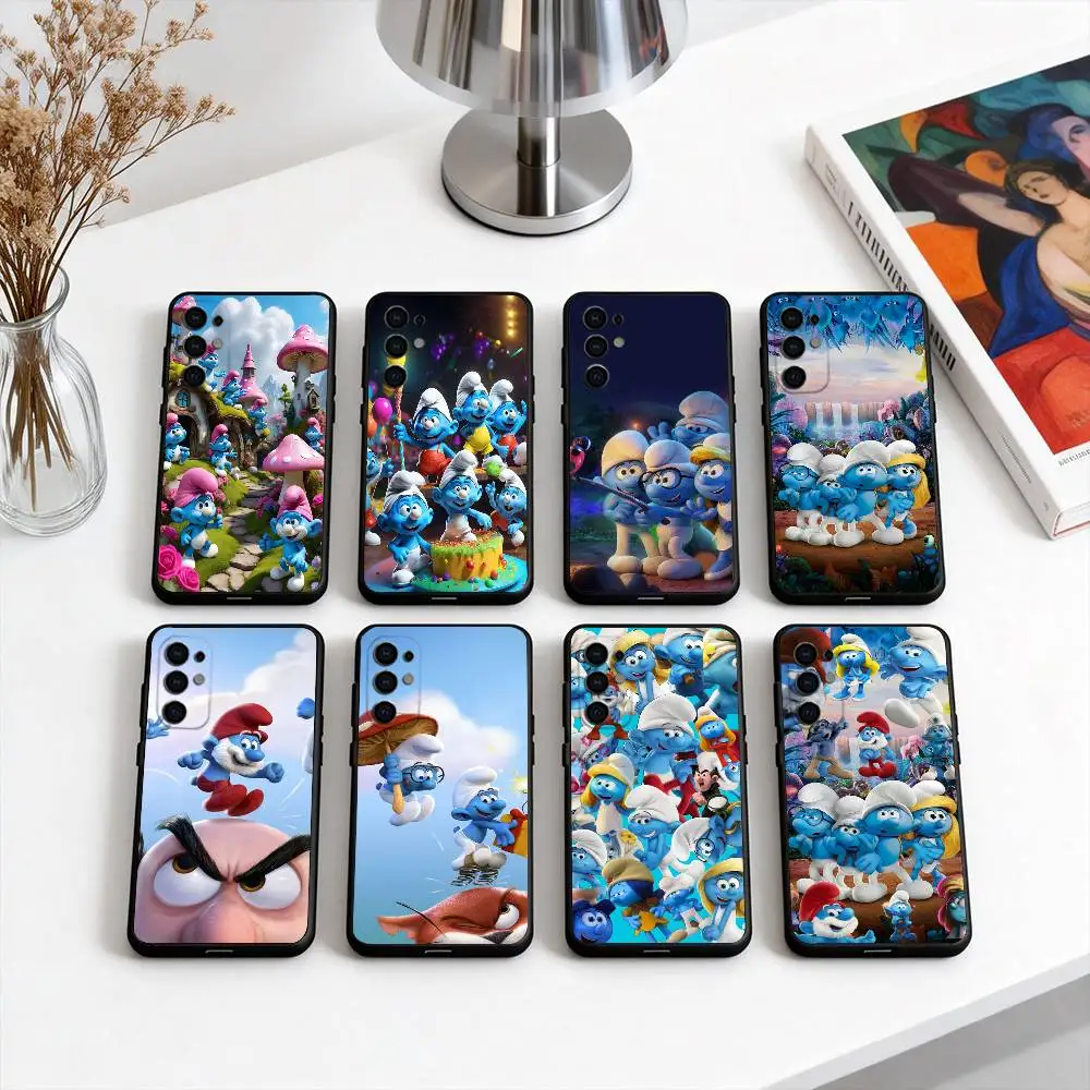 

CARTOON F-Funny S-Smurfs ES Phone Case For Samsung S25,S24,S21,S22,S23,S30,Ultra,S20,Plus,Fe,Soft Silicone Black Cover