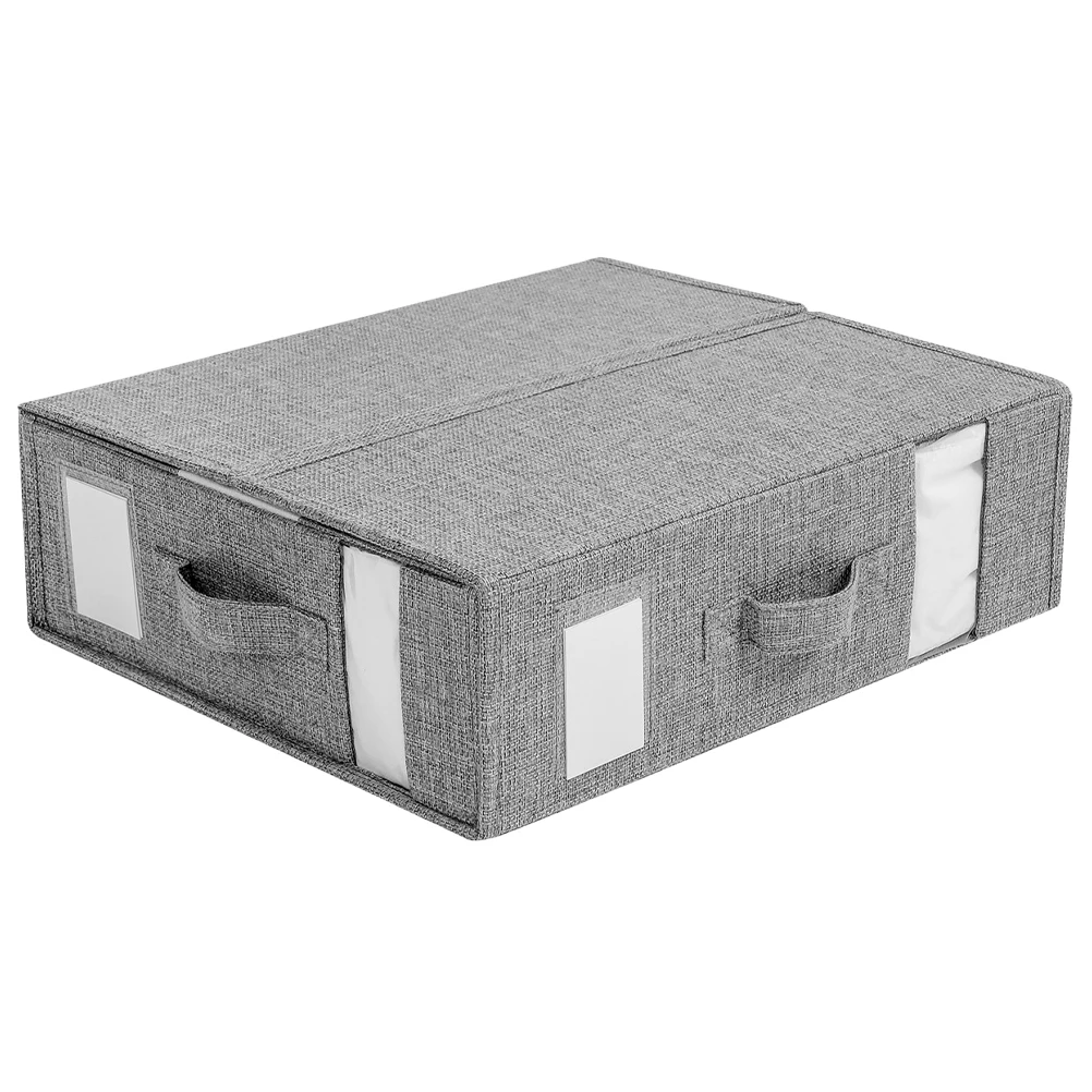 

Bed Sheet Storage Box Bedsheet Organiser Blanket Organizer Container with Window Foldable Bags Organizers and Cloth