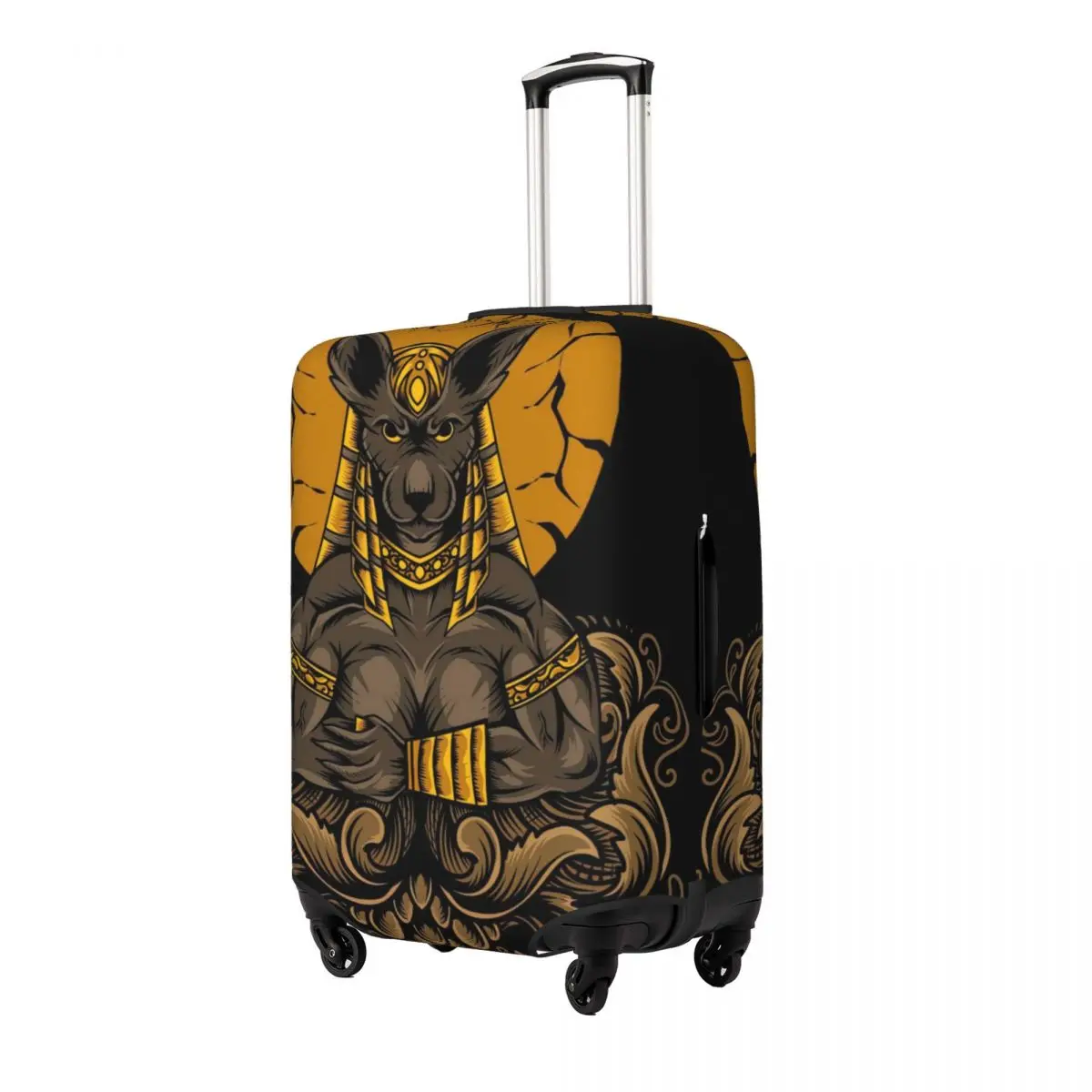 Anubis God With Engraving Ornament Luggage Protective Dust Covers Elastic Waterproof 18-32inch Suitcase Cover Travel Accessories