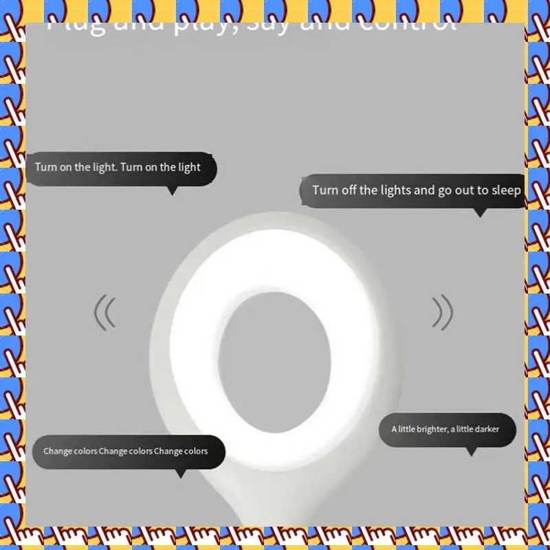 

A79I USB Reading Light Voice Control Lamp Voice Activated Lamp Voice Small Table Lamp For Home Learning And Office White
