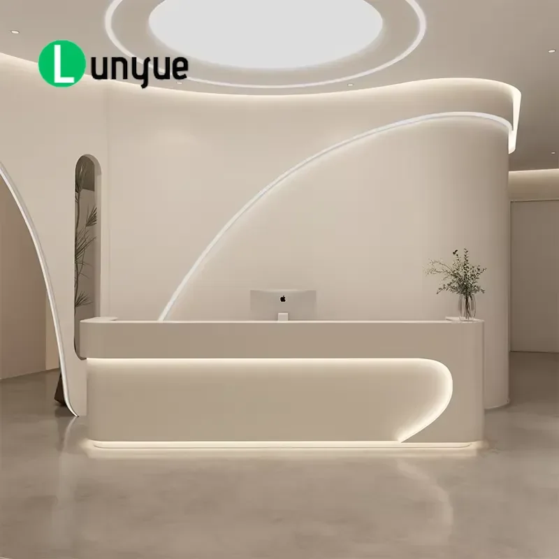 Modern Simple Small Front Desk Counter Luxury Beauty Reception Desk for Hair  Office Furniture Wholesale