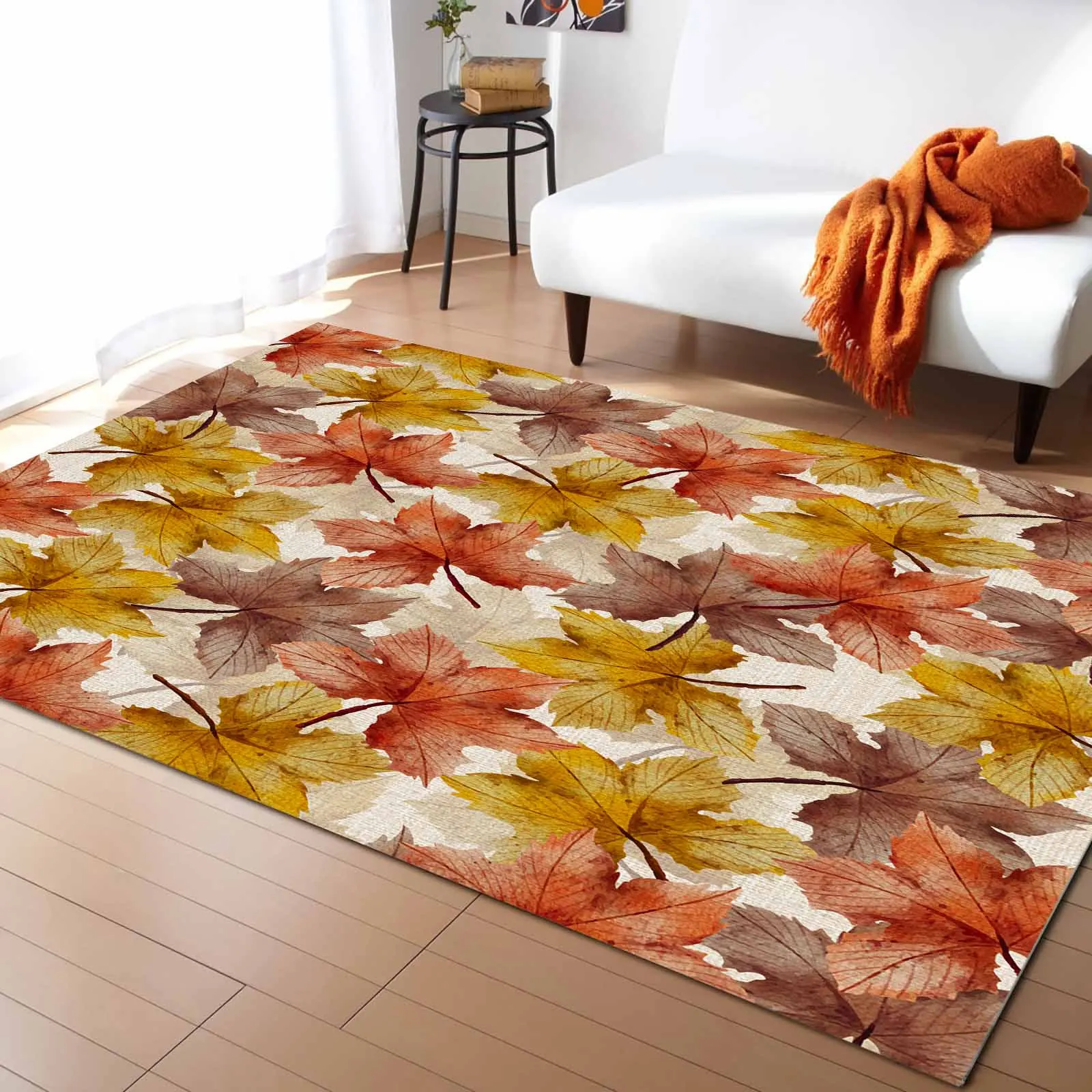 

Autumn Plant Maple Leaves Carpet For Home Living Room Bedroom Bedside Decor Large Area Rug Teen Room Decor Carpet