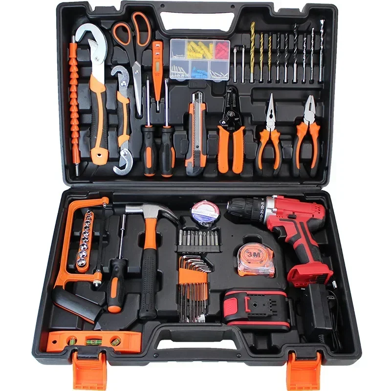 Outdoor blow case box packing professional complete multi assortment hardware tool kit household hand tools set