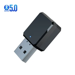 Wireless Adapter USB Dongle Bluetooth 5.0 Receiver Music Speaker with Microphone 3.5mm AUX Car Bluetooth Receiver Audio Adapter