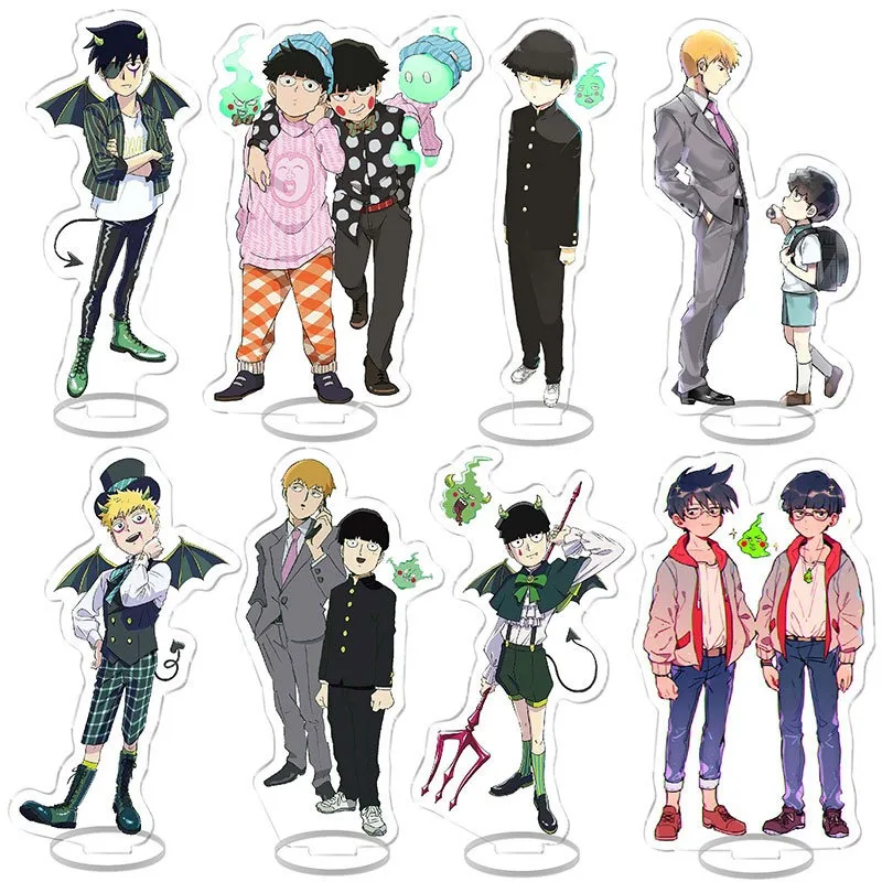 Mob Psycho 100 Stand Model Fashion Anime Arcylic Stand Plate Keychain Cosplay Standing Sign Figure Desk Decor Acrylic Key Chain