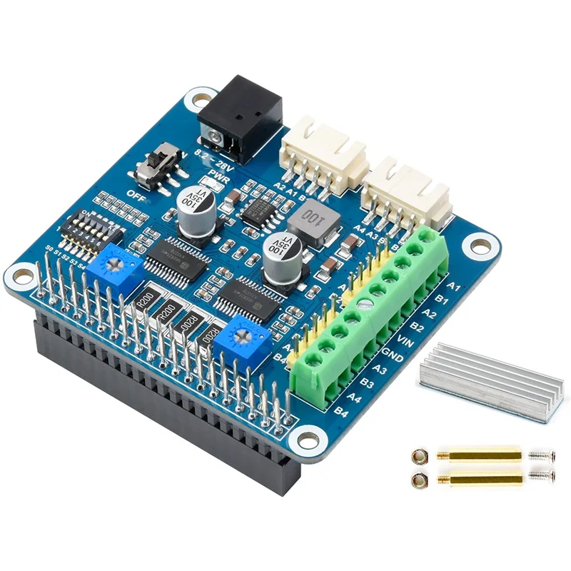 

AU32-Waveshare Stepper Motor HAT (B) for Raspberry Pi/Jetson Nano, Onboard 2-CH HR8825 Motor Driver Chip