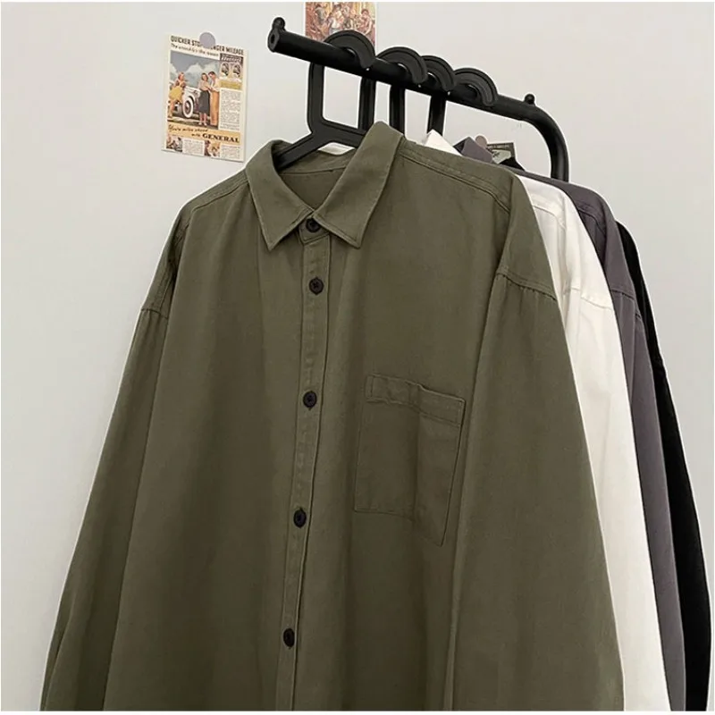 Autumn New Long Sleeved Shirt Men's Casual Cotton Trend Versatile, Super Handsome, High-end and Loose Shirt Streetwear