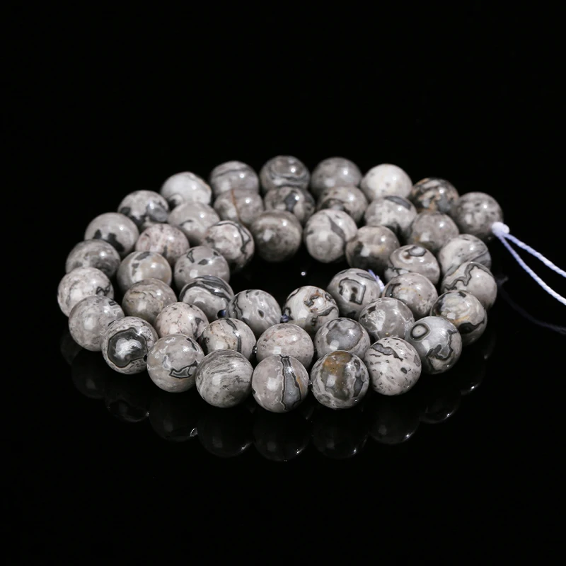 AA + خريطة الطبيعية جاسبر حجر الخرز الجولة فضفاض خزر عازل لصنع المجوهرات قلادة سوار DIY بها بنفسك اكسسوارات 4 6 8 10 12 مللي متر