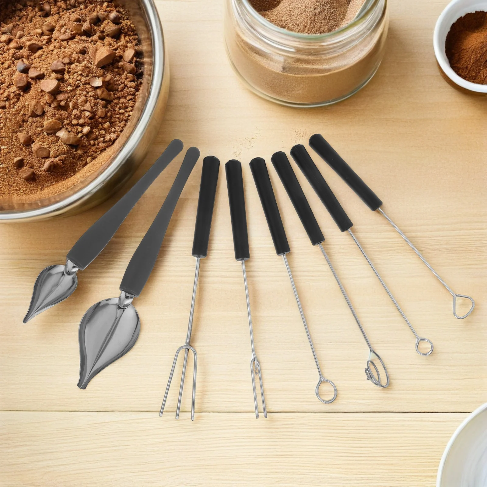

1Set Stainless Steel Chocolate Dipping Tool Cake Decorating Supplies Candy Dipping Fork Sauce Drizzle Spoon for Desserts