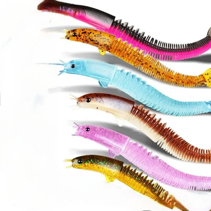 New Design Angler Dragon Loach Lure 46 Section Soft Bait 46 Movable Bionic Loach Soft Baits Artificial Swinging Loach Scent Bait