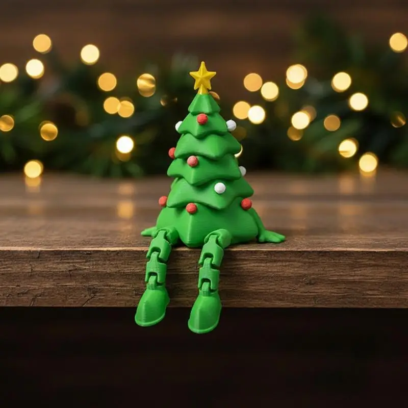 Movable Joint 3D Printed Christmas Ball Christmas Tree Ornament Festive Tabletop Display Statue Decorations