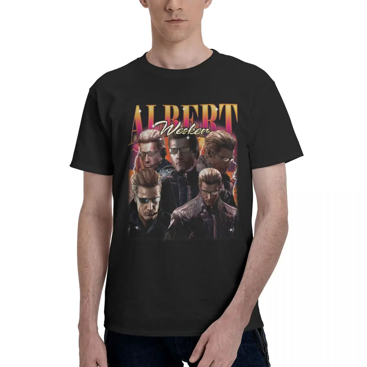 Albert Wesker Trending T Shirts Graphic Y2K Anime Short Sleeve Mens Women T-Shirt Tops