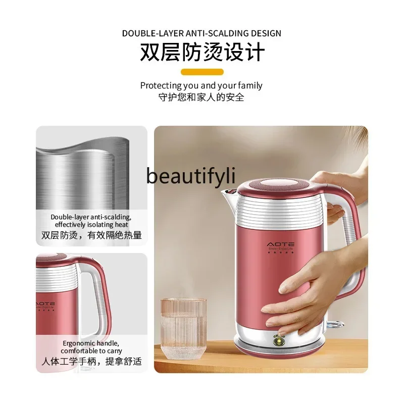 smt61 electric kettle Foreign trade 220V European standard household 1.8L stainless steel kettle Constant temperature kettle