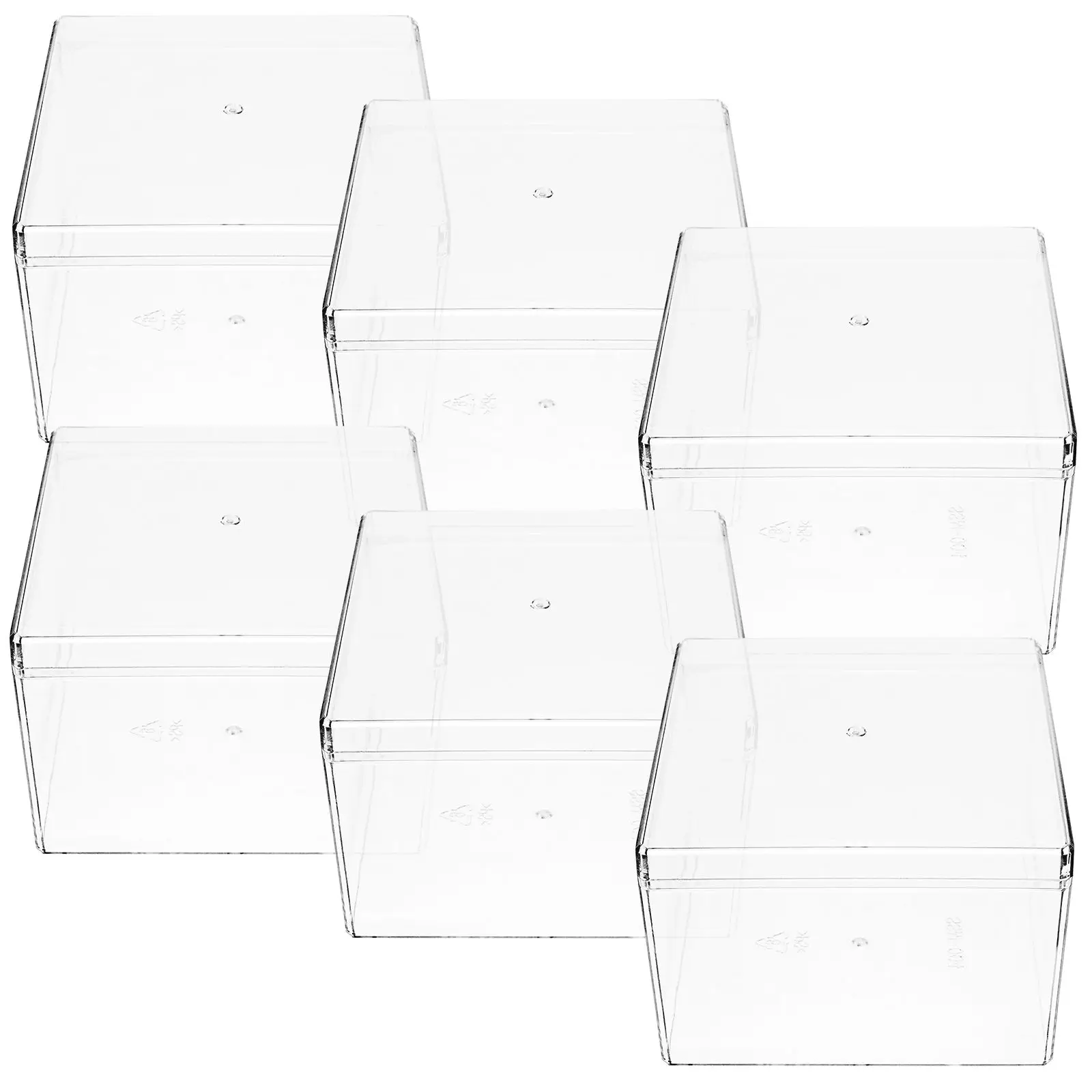 

6 Pcs Mousse Boxes Transparent Cake Containers Square Dessert Holder Lid Cookie Biscuit Packaging Gift Box Strong Safe