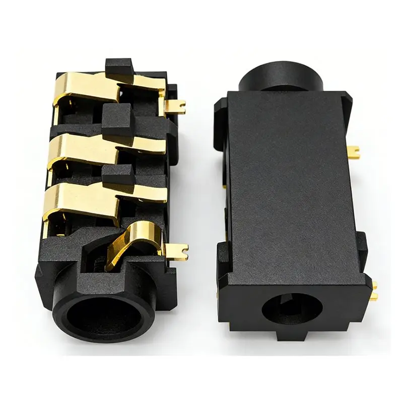 2025 New-SJ-43615TS-SMT-TR 24V 5A For CNC Industrial Machinery PCB SMT Mounting Audio Jack 5Pcs Gold-Plated Copper Alloy 50Mω