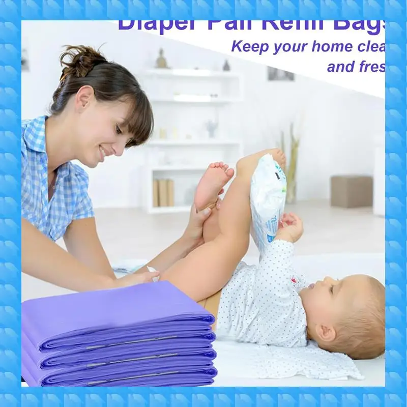 

ETRT Пакеты для ведра для подгузников для Dekor Plus, сменные пакеты для ведра для подгузников, 4 упаковки, дополнительная длина 12%, вмещает подгузники до 2668, толщина 30%