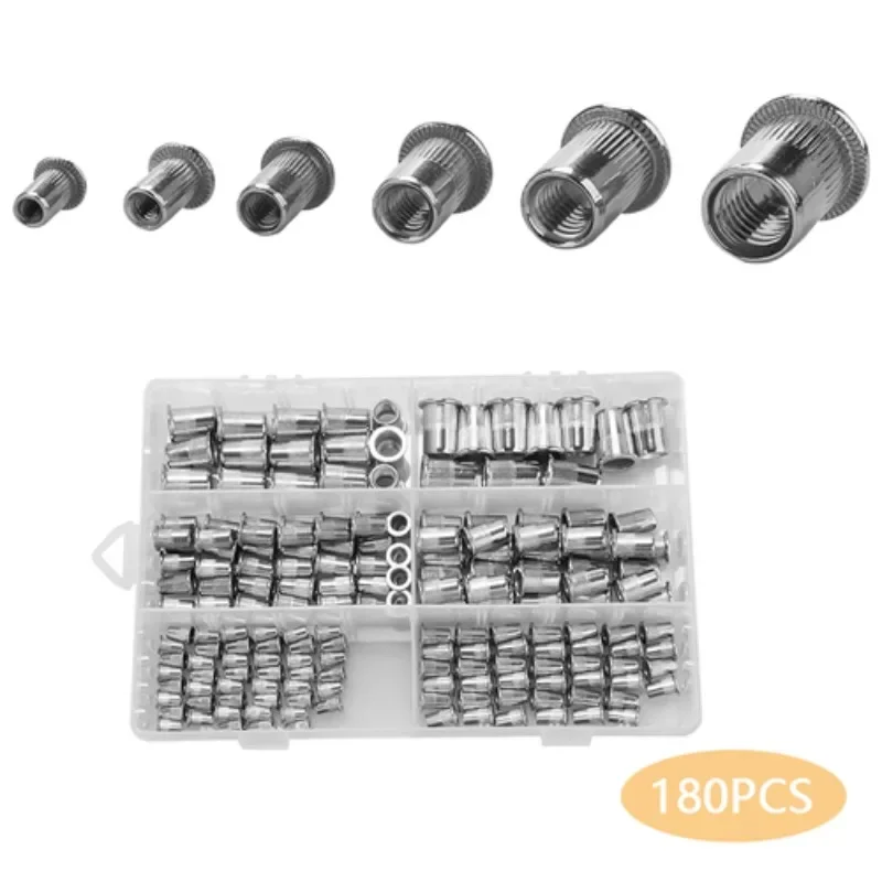 

100/150/180pcs Stainless steel Rivet Nut M3 M4 M5 M6 M8 M10 Insert Reveting Multi Size Stainless Steel Rivet Nut Set Rivetnut