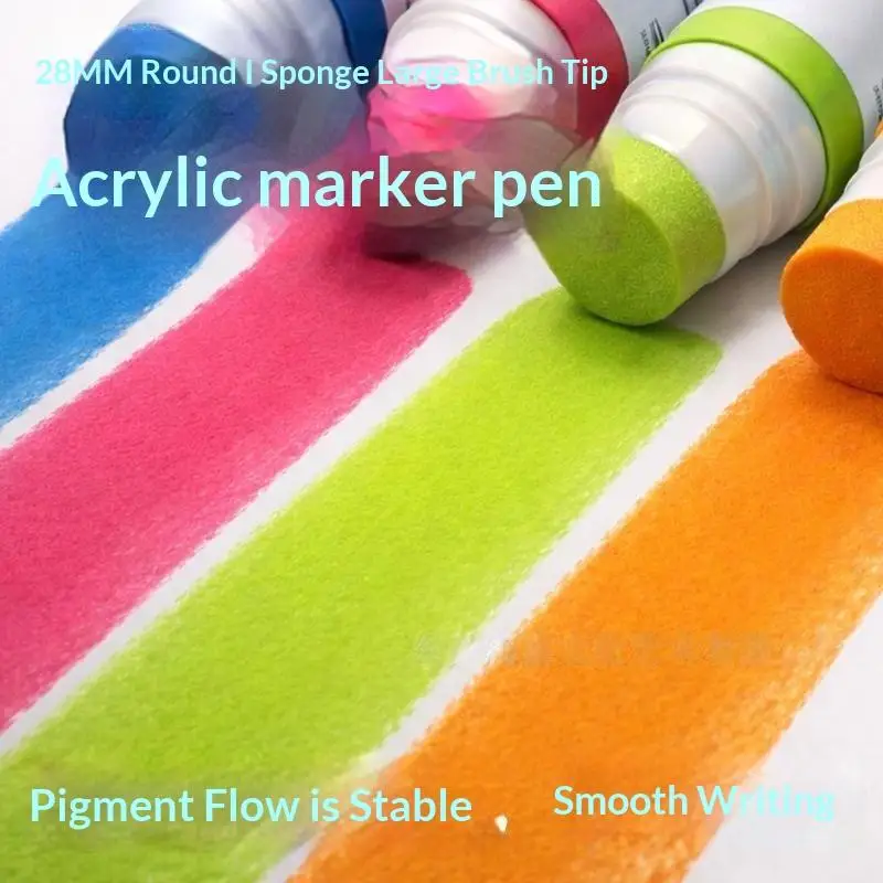 New 1Pcs 28mm Jumbo Felt Tip Acrylic Paint Markers Graffiti Jumbo Colored For Rock Painting Stone Ceramic Glass Wood Canvas