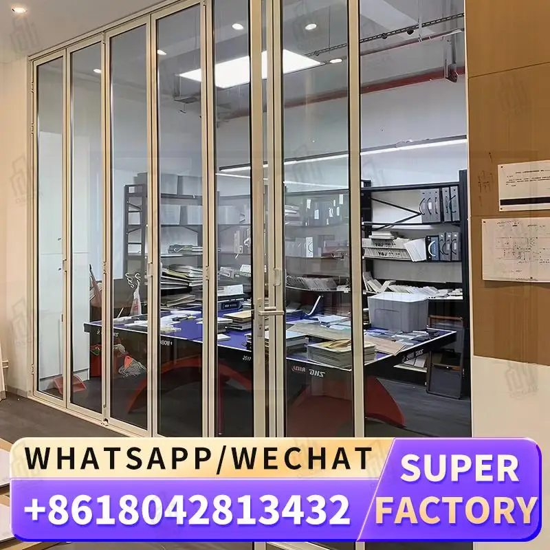 

Cold Resistant Foldable Aluminum Tempered Glass Bifold Doors for Patio Exterior in Outdoor Spaces and Home Entrances