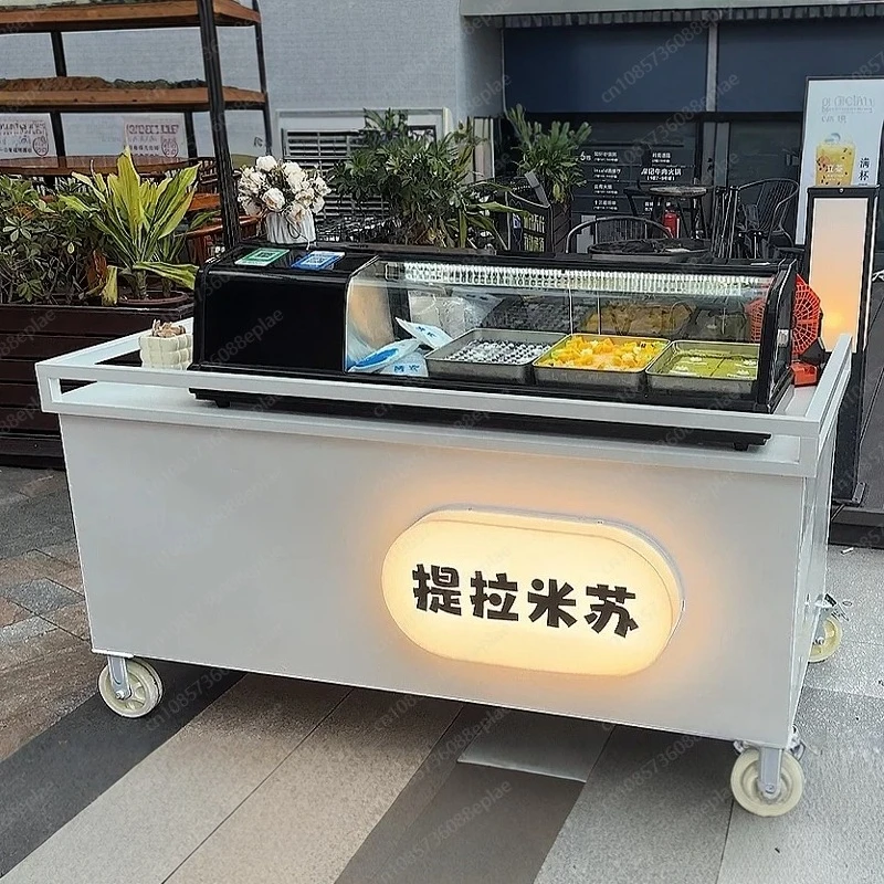 Outdoor Internet celebrity ice cream  Mobile tiramisu stall cart Event promotion Commercial display