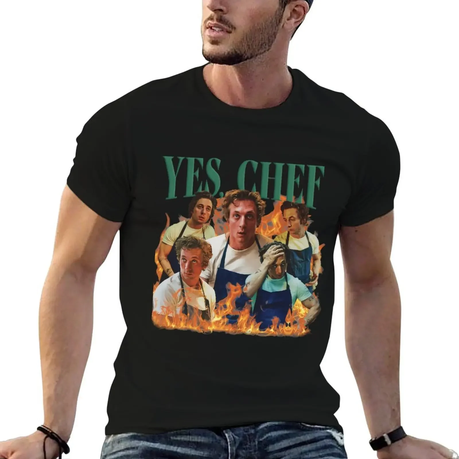 

Yes Chef Jeremy Allen White The Bear Tv Show T-Shirt luxury t-shirt anime basketball graphic tees plain t shirts men