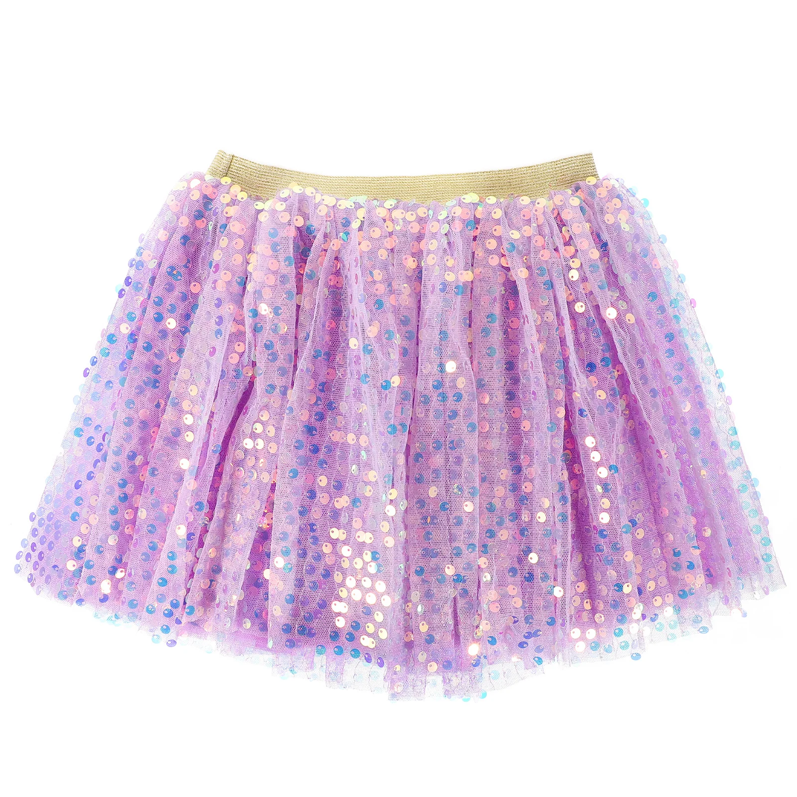 

Girls Tutu Cake Skirt Purple 3-8Y Lightweight Sequin Outfit Kids Tulle Skirts Photo