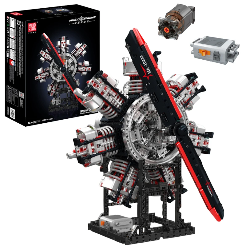 

Mould King 10233 Radial Aircraft Engine Building Blocks Model Kit,3089PCS STEM Project for Teens,Buildable Display DIY Toy Gifts