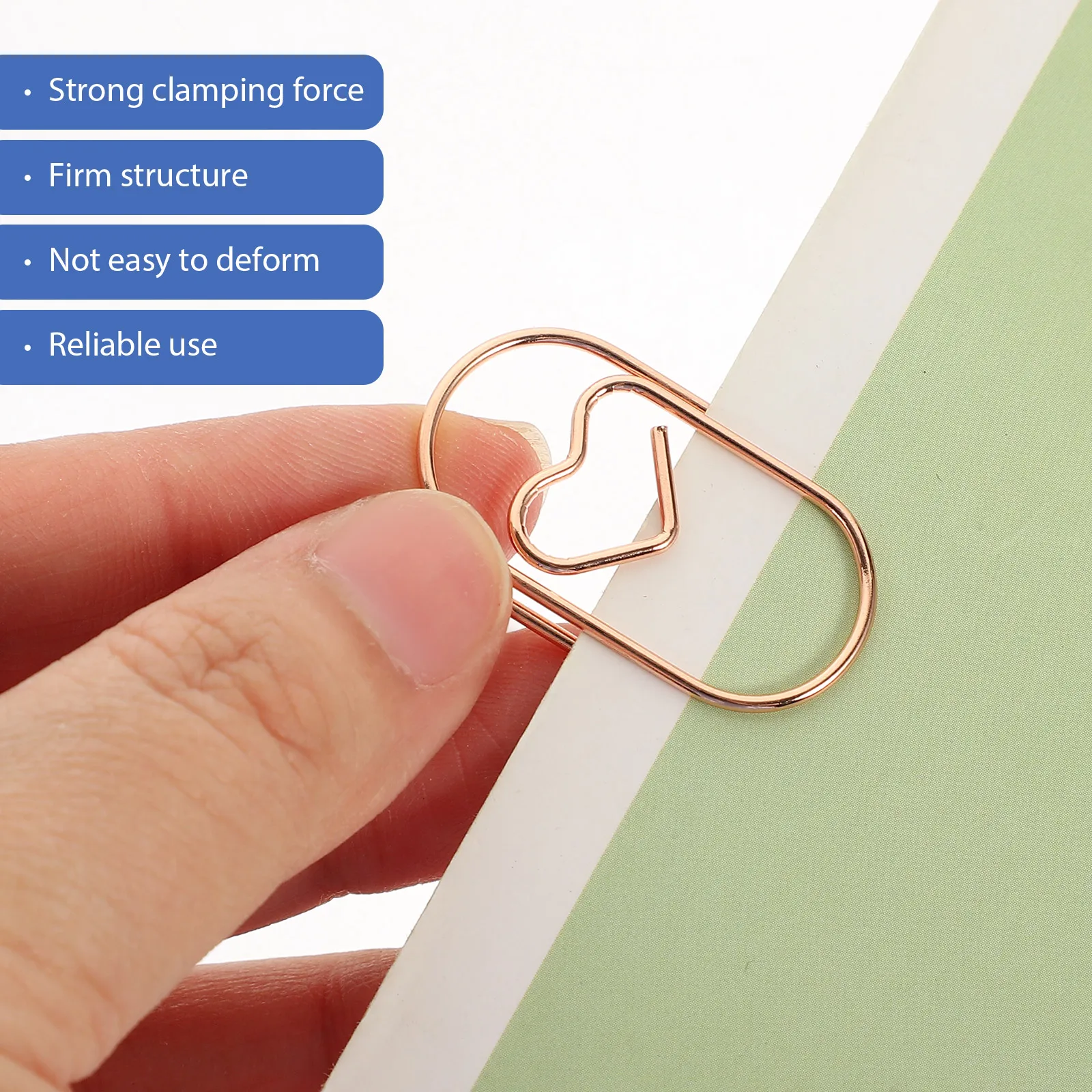 

100pcs Mini Love Letter Folder Clip Marking Knitting Clips Small Office Document Fixing Ornaments Decorative Metal Multi-Use