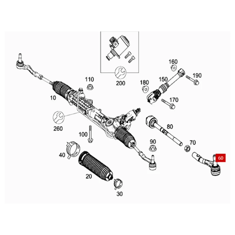 A2043300903 A2043301003 RS steering tie rod left outer Me rc ed es Be nz F172 F190 F204 SL K 250