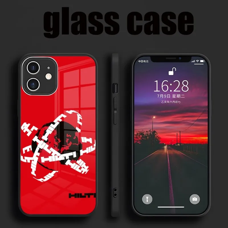 Toolbox Brand Hilti Tools Phone Case For IPhone 14 Pro 15 Max Plus 13 12 11 X XR XS 8 7 6 MINI SE 2022 Glass Design Back Cover