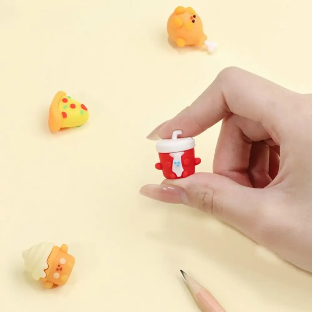 귀여운 만화 3D DIY 모양 지우개, 귀여운 치즈 곰 팬더, 패스트 푸드 공유 포장, 미니 지우개, 연필 닦기 지우개, 가방 당 3 개