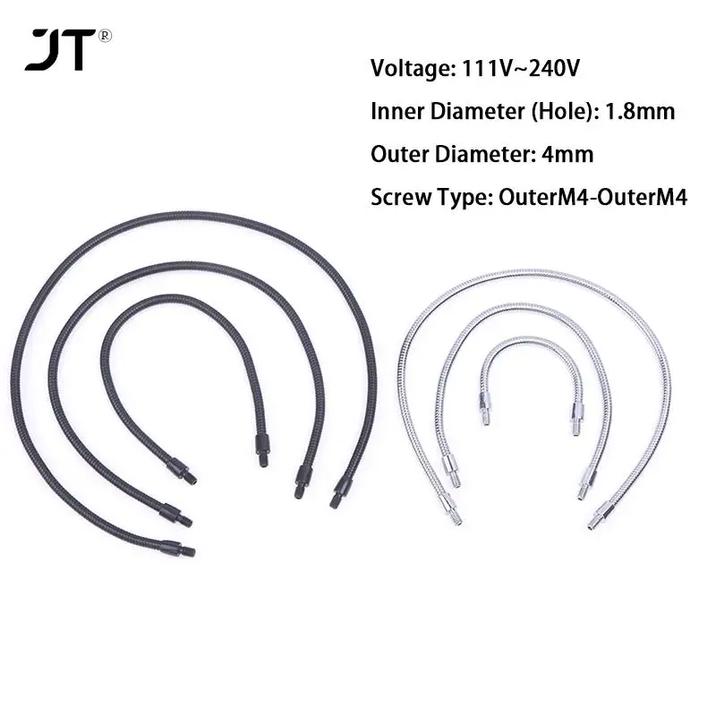 10/20/30/40cm M4 Flexible Snake Tube LED Gooseneck M4 Black Silver Microphone Positioning Hose Two External Teeth